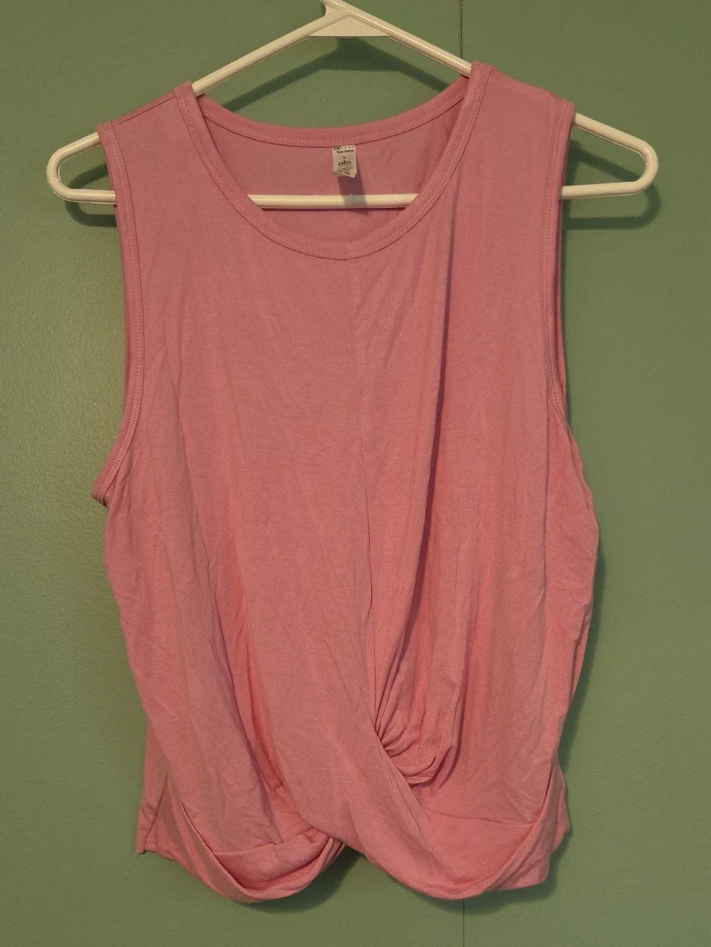 Alo Pink Twist-Front Tank Top Size Large